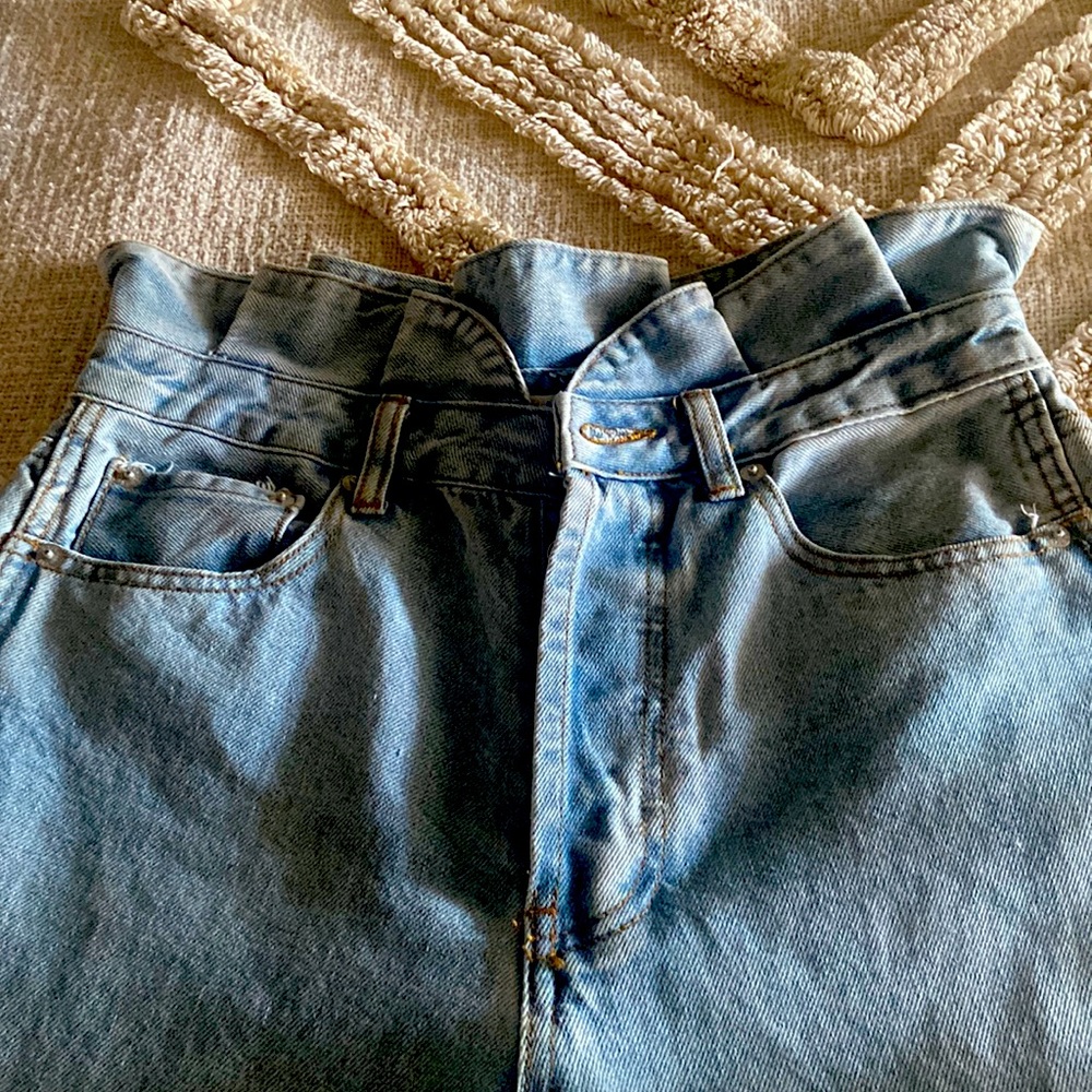 Ruffle top jeans.  New